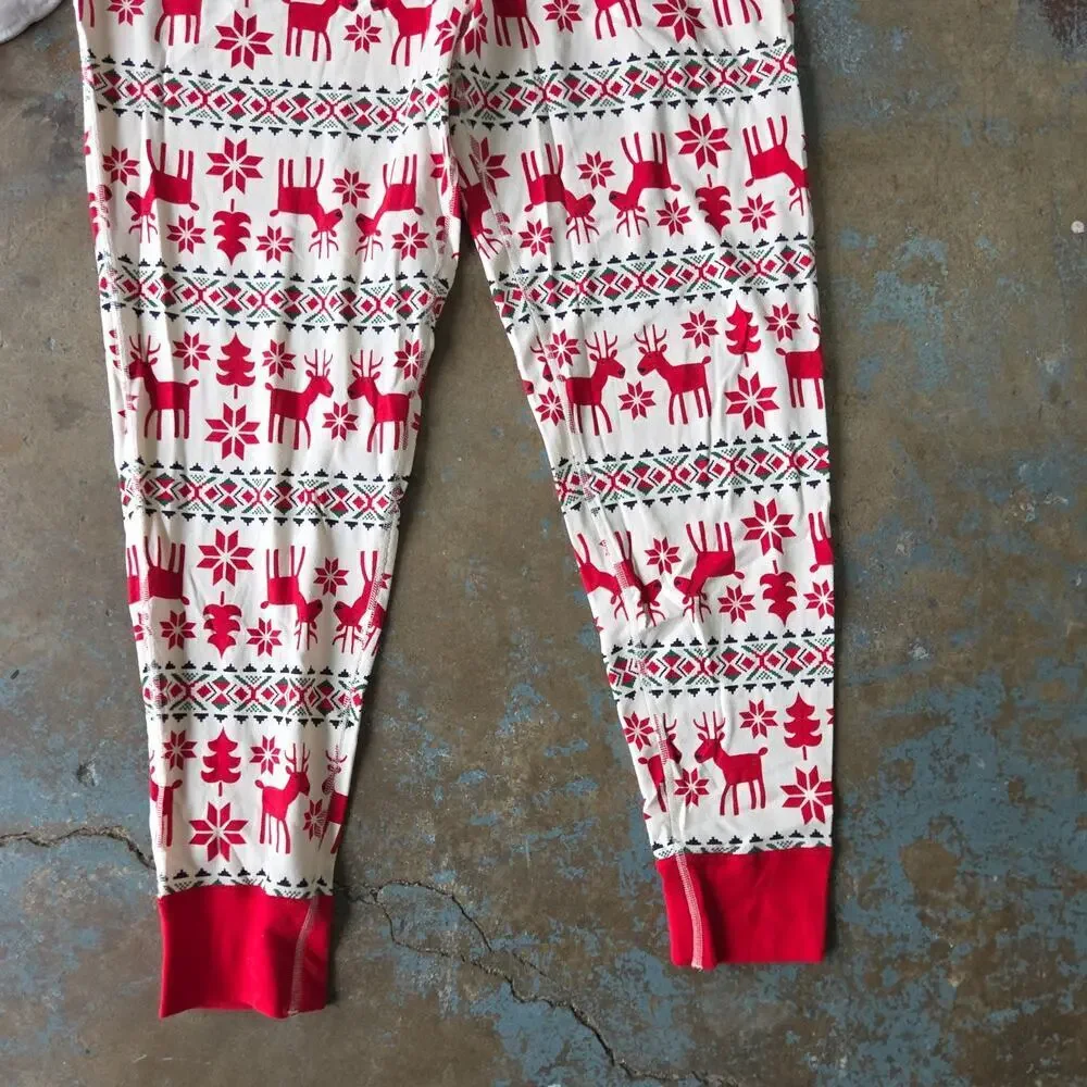 Hanna Andersson Christmas Pajama Pants Size XXL New Reindeer Fair Isle Print